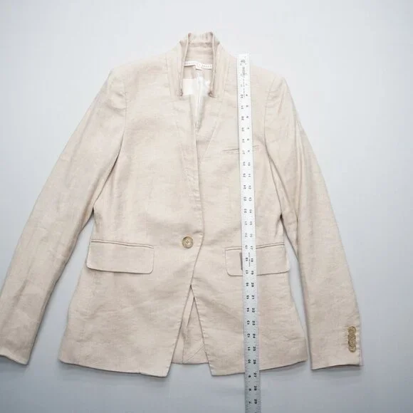Veronica Beard Linen Upcollar Dickey Jacket Blazer Size 4 - Picture 11 of 15
